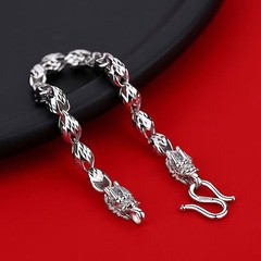 URMYLADY 925 Sterling Silver Exquisite dragon head Chain bracelets jewelry