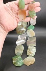 Pastel Beaded Necklace Large Flat Geometric Multicolor Plastic 37″ Long Unique