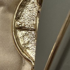 Vintage AJC Art Deco Lady Woman In Mirror Brushed Gold Tone Signed