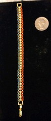 Vintage Red White & Blue Rhinestone Patriotic Tennis Bracelet 7″
