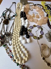 Estate Jewelry Lot Chunky Necklaces Earrings Wearable Rings Brooch VTG-now 45+