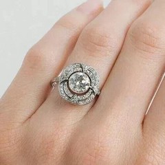 2.90Ct Art Deco Style Lab Created Diamond Anniversary 14k White Gold Finish Ring