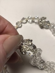 Vintage Les Bernard Icy Crystal Fashion Necklace W/Beautiful Pear Pendant 22”SEE