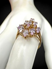 Vintage Pale Tanzanite Diamond 10kt Yellow Gold Cocktail Ring Sz 8 3.58g LGL