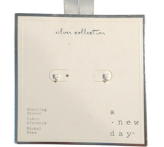 A New Day 925 Sterling Silver CZ Dainty Stud Earrings Nickel Free ES1