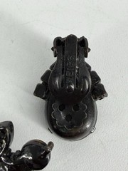 Vintage Weiss Jet Black Rhinestone Crystal Brooch & Clip On Earrings Set