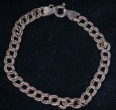 FAS Italy Double Link Charm Bracelet .925 Sterling Silver 6.75″ Vintage