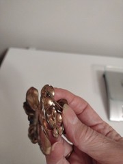 Vintage 195Os Sterling Silver Vermeil AT Rhinestone Flower Brooch Pin 4″ 17.3g