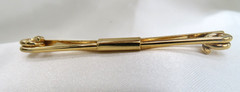 Vintage Gold Tone Curled Ends Collar Bar Clip 2-1/2 Inches