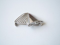 925 Sterling Silver Designer Brooch Theodor Klotz 3.4 G / 3.1 X 2.4 Cm