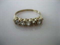VINTAGE 14K WHITE GOLD WHITE TOPAZ RING SIZE 8.25 FOR REPAIRS