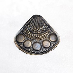 Vintage Pendant – Geometric Fan Shape with Design – No Chain Included