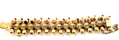 VTG Hobé Elegant Bracelet w/Clear, Blue & Black Jewels in Gold-plated Setting