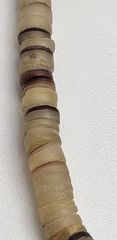 Vintage Agate Heishi Bead Necklace 15.5 In Natural Banded Stone Disc Strand