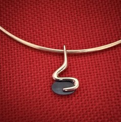 Mexico 925 Silver Choker Necklace 17.5” Lapis Lazuli 925 Silver Pendant 14.5 Gr
