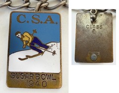 VTG 1940 Yosemite Winter Club Ski Charm Bracelet Sterling Silver Sugar Bowl CSA