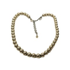 Monet Gold Tone Ball Necklace Collar Signed 80’s style Couture Vintage 17 in