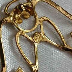 AAI Gold Plated Angel Brooch Vintage Pin Signed