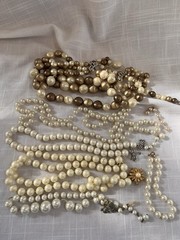 Collection of Vintage Faux Pearl Necklaces