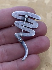 Vintage Sterling Silver 925 Tested Estate Acquired Marcasite Zig Zag Brooch Pin