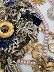 5lbs Vintage Jewelry Lot For Wear Or Harvest Some New Broken Many Signed