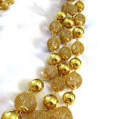 VTG Runway Luxe Multistrand GP Mesh Caged Bead MONET Weighty Necklace 170g