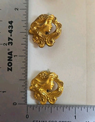 Art Nouveau Woman’s Profile w/Flowing Hair Scatter Pin Set of 3 Original Card