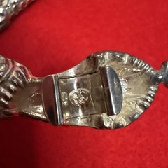 Vintage Signed DL Auld Silver Mesh Snake Lariat Choker Necklace