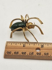 Vintage 1930 Bakelite Green Spider Brooch 2 inches long 2 inches wide 1inch tall