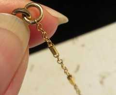 Vintage Gold Tone Dainty Tube Station Necklace Spring Ring Clasp 16-19″ Adj Unbr
