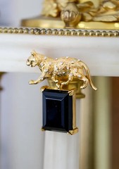 Kenneth Jay Lane 18K Gold Plated, Any Glass & Crystals Panther Pin
