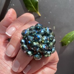 Vintage Ring Estate Jewelry Pre-owned Purple Briolette Crystal Cha-Cha Any Size