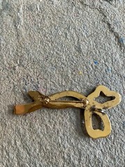 Vintage Taxco Brooch Pin Sterling Silver 3.5 Inches Tv-53 Bow Gold Tone 925