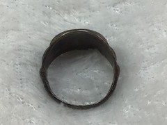 Vintage US Military Sterling Silver Ring Eagle Design Initials and dated 8 42