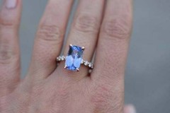 Art Deco 3.80 Ct Natural Sapphire Vintage Wedding Ring 14K Yellow Gold Finish