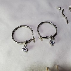 Lot of 19 Pairs Assorted Dangle, Hoop and Stud Earrings
