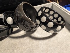 15 Vintage Carved Polkadot Colorful Lucite? Thermoset? Bracelets