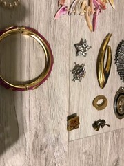 Large Unique Varied Metal And Costume Jelwery Lot Of 38 Peices