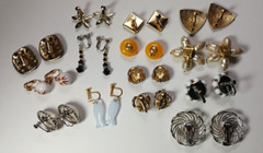 Vintage Lot Clip/Screw on Earrings 3 Signed Faux Pearl Silvertone 14 Pairs
