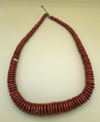 Red Jasper Disc Necklace with FAS Sterling Silver 925 Lobster Clasp 22-24″