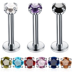 18g tiny dainty diamond 3mm internally threaded Labret Cartilage Studs
