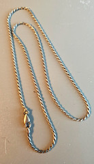 Vintage Sterling Silver Rope Chain 20″ 6.3gms 1-2mm Wide Italy