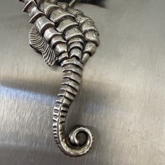 Vintage Beau Sterling Silver Seahorse Brooch Pin 2.5″ Coastal Beach Nautical