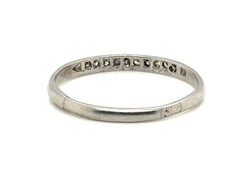 Art Deco Diamond Wedding Ring Anniversary Band Mined .15ct Platinum 1930’s