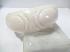 Thick Vintage Raised Ovals Bangle Bracelet Beige