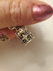 Silvertone Chain Bracelet with Tiny Prayer Box Charm Opens + Close