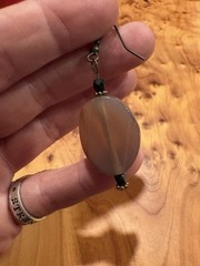 Stone Pierced Earrings Gray Gemstone Quartz Hook Elegant