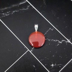 Vintage Pendant – 0.5″ – Small Red Circular – No Chain Included