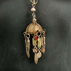 Tribal Boho Ottoman Style Ethnic Dome Lariat Necklace Vintage Tassel Statement