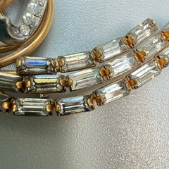 Vintage Art Deco Gold Filled Rhinestone Spray Brooch 1940s CR Co 1/20 12K Signed